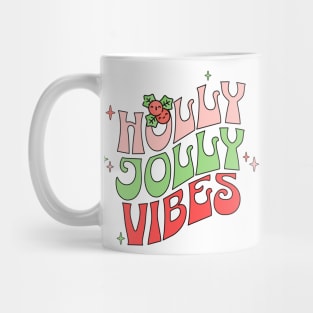 Retro Holly Jolly Christmas Vibes Mug